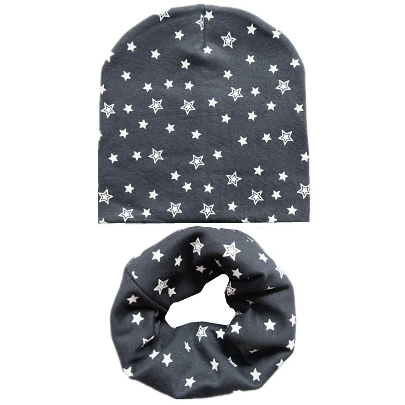 2 шт./компл. детская хлопковая шапка шарф весенне осенние детские шапки шарфы