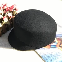 plain winter black cap wool felt hat women wool fedora hat knight caps female short brim visor cap baseball cap