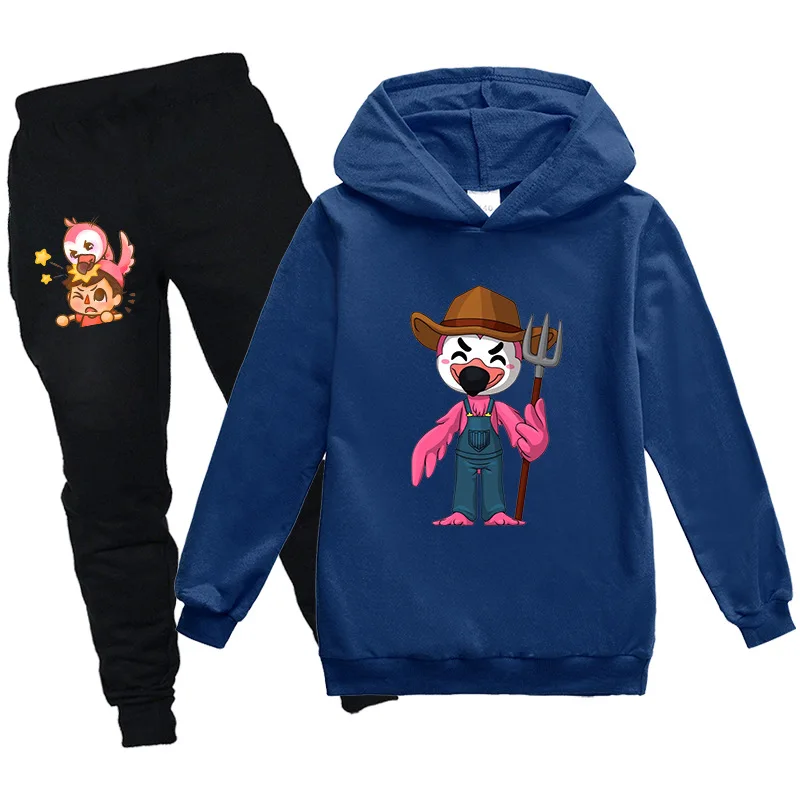 

Toddler Girl Fall Clothes Pure cotton Girls Boutique Outfits Sweater + Casual Pants Cotton Flamingo Flim Flam Boys Hoodies Set