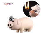 Креативная зажигалка, мини-факфонарь свиньи, забавная свинья струйная зажигалка с свободным огнем, необычная Зажигалка для сигар