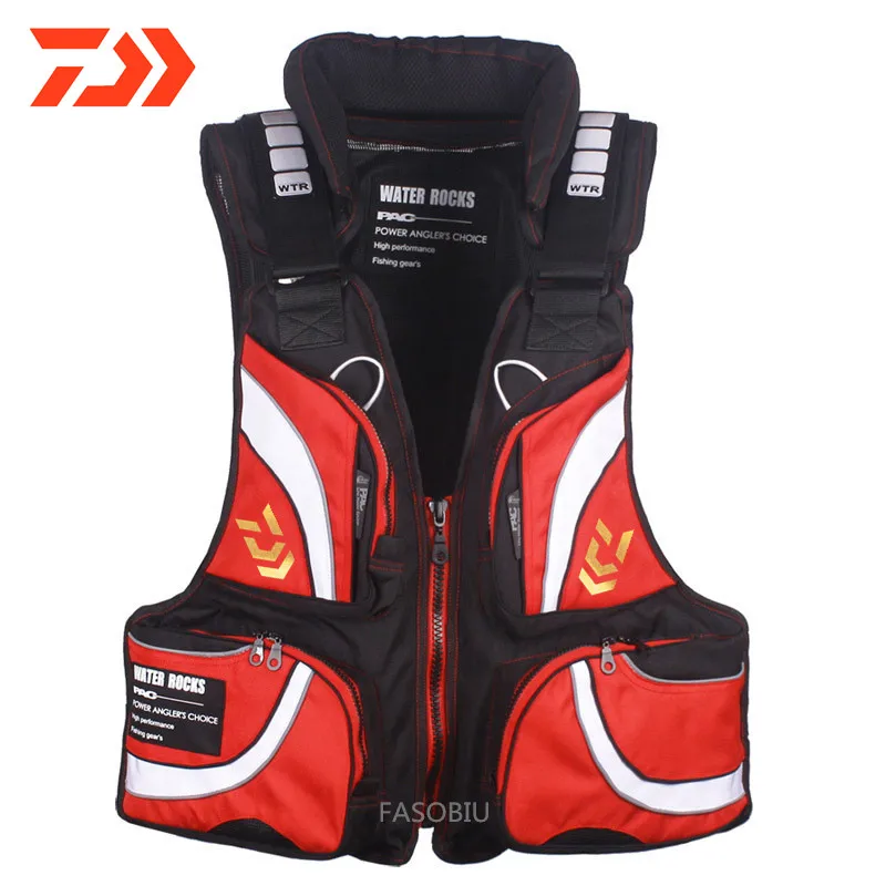 

2021 Night Reflected Life Vest Daiwa Fishing Life Jacket Multi-function Buoyancy Life Vest Outdoors Swimming Sea Life Jacket