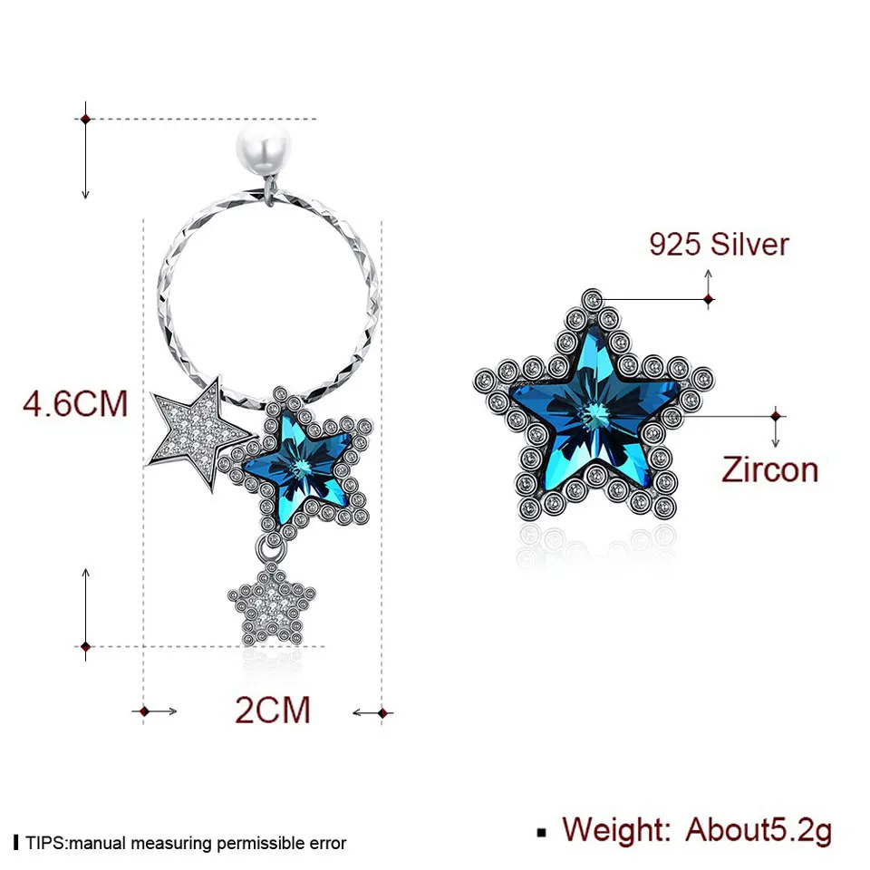 Женские серьги-гвоздики из серебра 925 пробы с кристаллами |