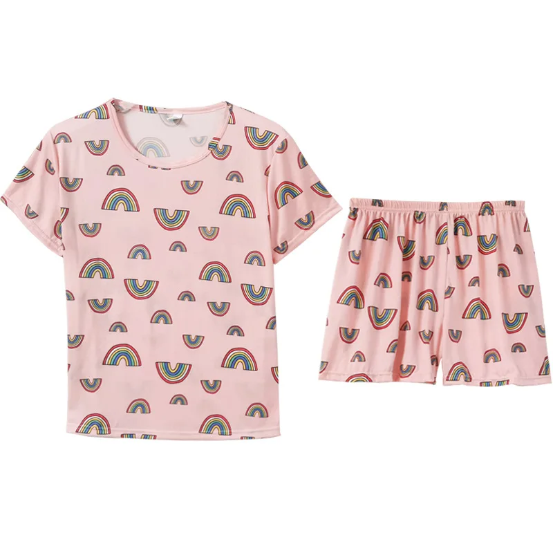 Женская одежда для сна с коротким рукавом и рисунком 101|Комплекты пижам| |