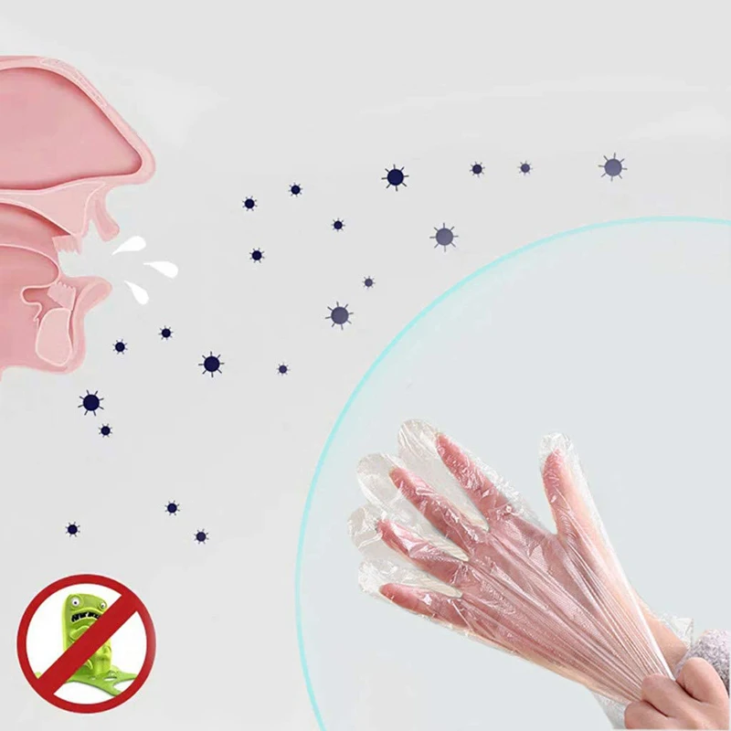 

Gloves Plastic 200Pcs/Pack Kitchen Accessories Cooking Eco-Friendly For Food Cleaning Plastic Disposable Gloves