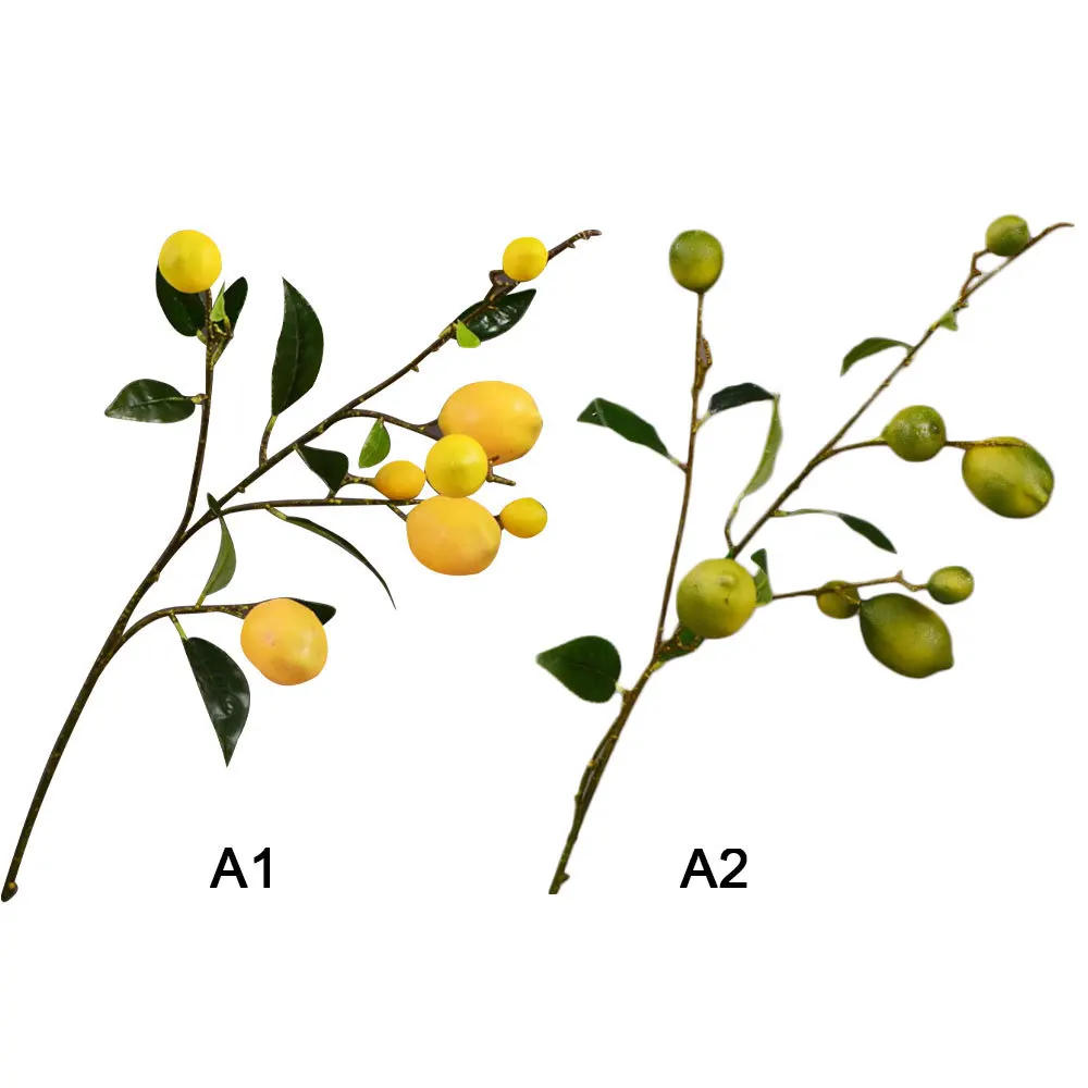 

Simulation Green Plant Artificial Fruit Flower Yellow Simulation Lemon Fruit Tree Branch