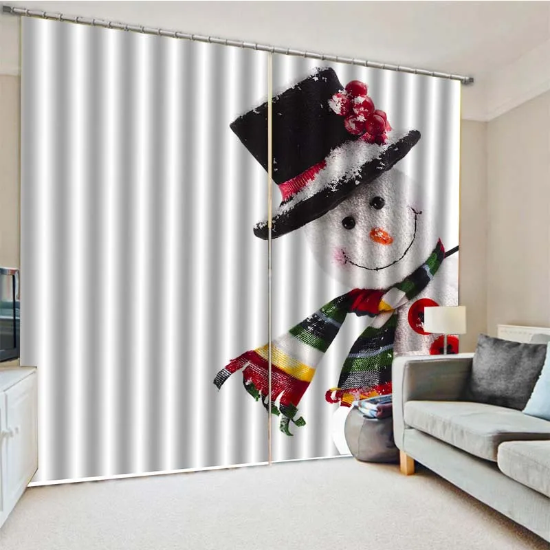 Рождественские украшения для дома 3D затемняющие оконные шторы гостиной спальни