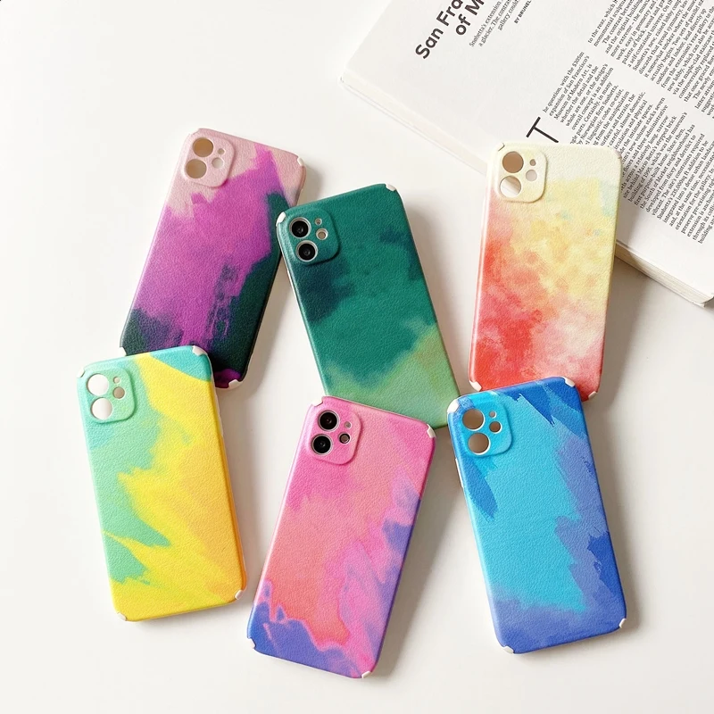 Винтажный цветной мраморный чехол для телефона iPhone 12 Pro Max Mini X XR XS 8 7 Plus 11 SE 2020