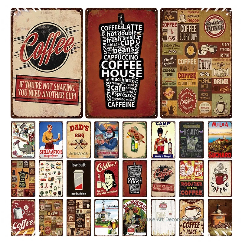 

Dad's Bbq Metal Tin Signs Estrella Damm Beer Plaque Coffee Fitness Wall Art Iron Painting Pub Plaque Funny Metal Poster Club