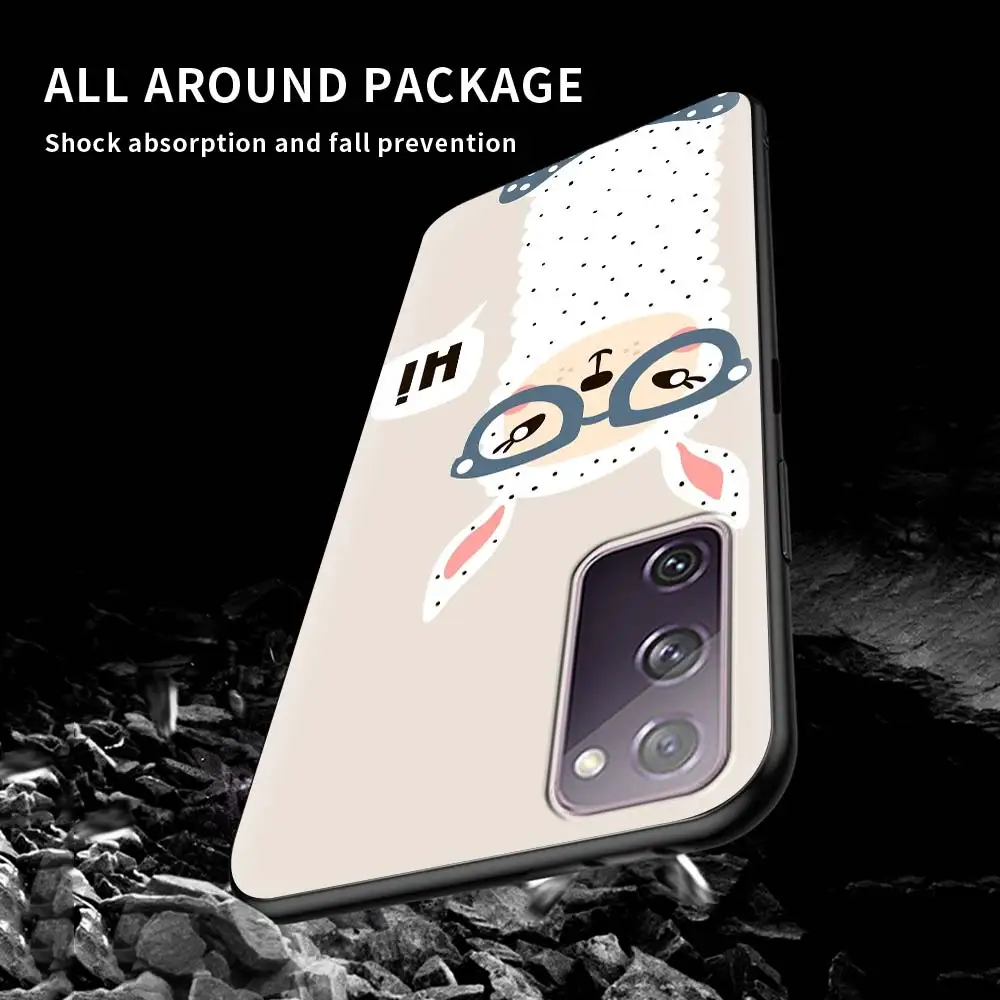 

Phone Case For Samsung S20 FE S21 S10 S9 Plus S8 S10 Capa for Galaxy Note 20 Ultra 10 Lite 9 Soft Cover Llama Alpaca
