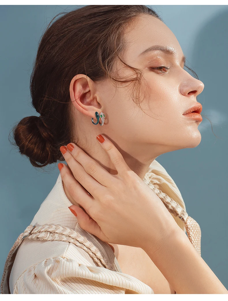 

2pairs 2020 New Women's Cz Pave Snakes Earrings