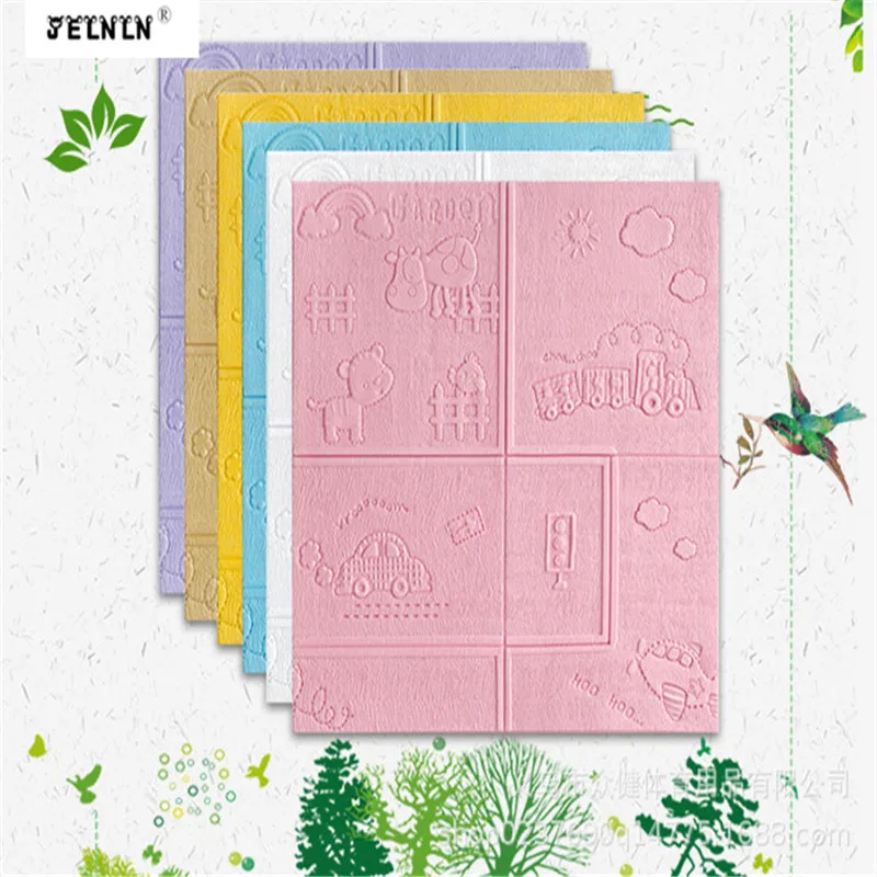 Розовый мультфильм детская комната пены наклейки на стену 3D защита детский сад