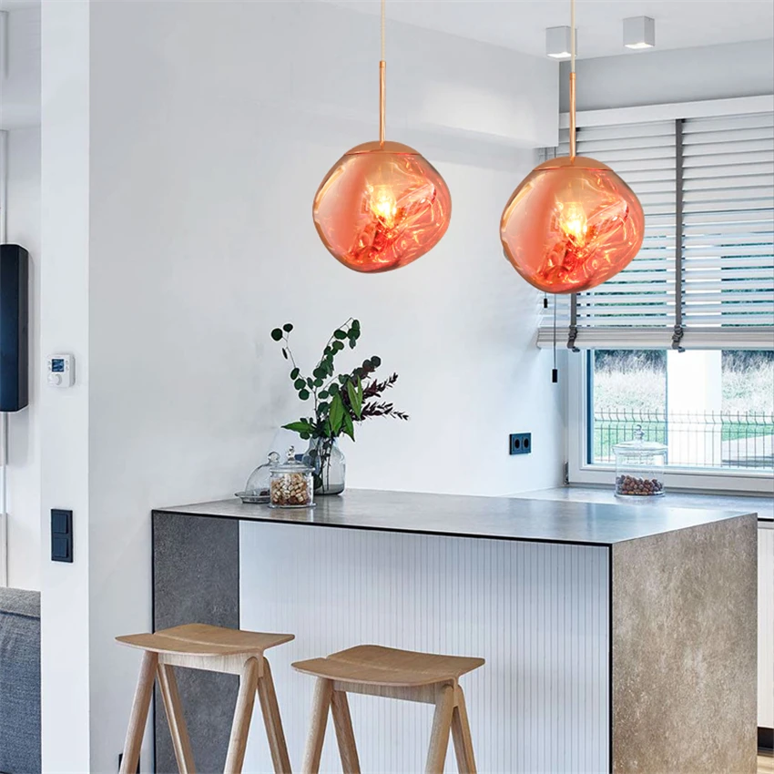 Скандинавские подвесные светильники из лаврированного стекла необычные