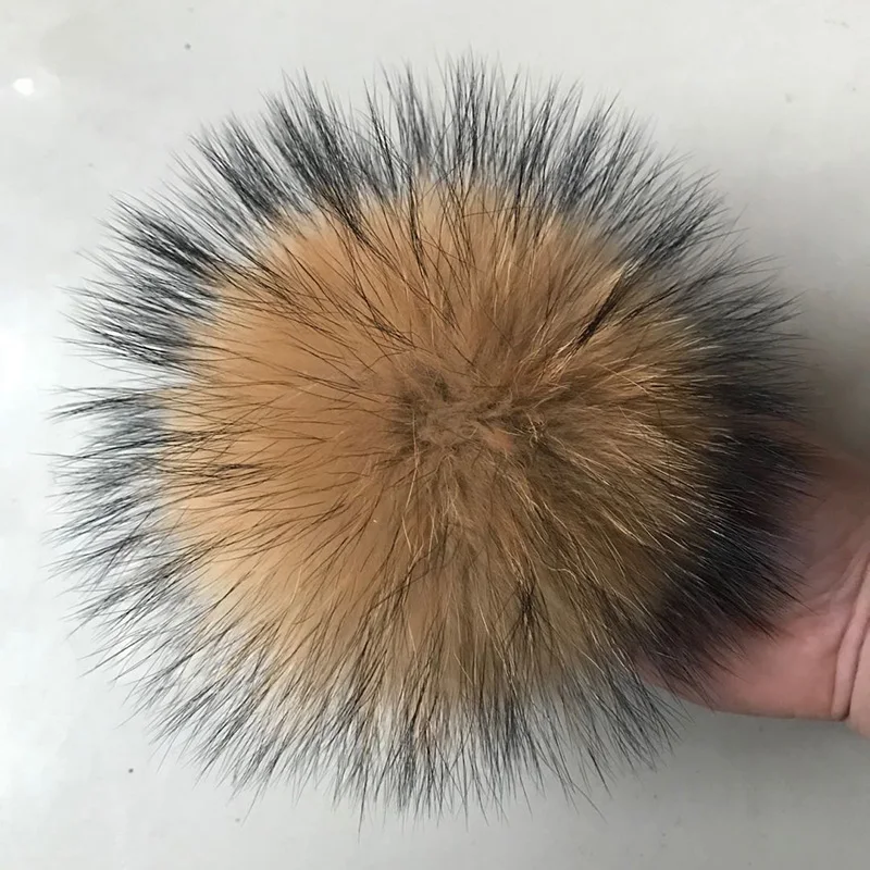 

DIY Raccoon Fur Pompon Nature Fur Pom Fox Fur Pompoms Mink Fur Pom Poms For Scarf Gloves Hats Cap Blanket With Buckle Handmade