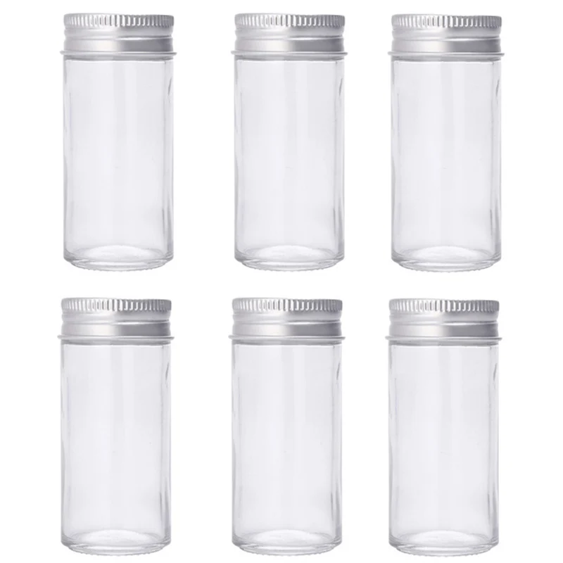 6PCS 3.38oz Circle Seasoning Bottle Airtight Pepper Shaker Spice Storage Bottle Pepper Bottle Barbecue Condiment Kitchen Gadget