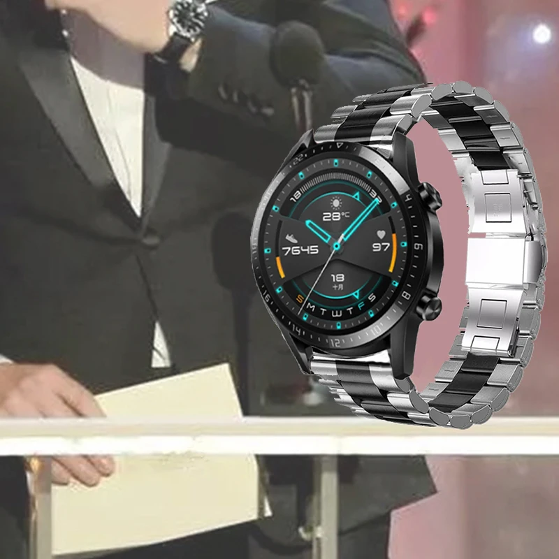 For TicWatch Pro 3 GPS/GTX/E2/S2 Smart Watch Stainless Steel Band Metal 22MM Bracelet Wrist Straps Correa | Наручные часы