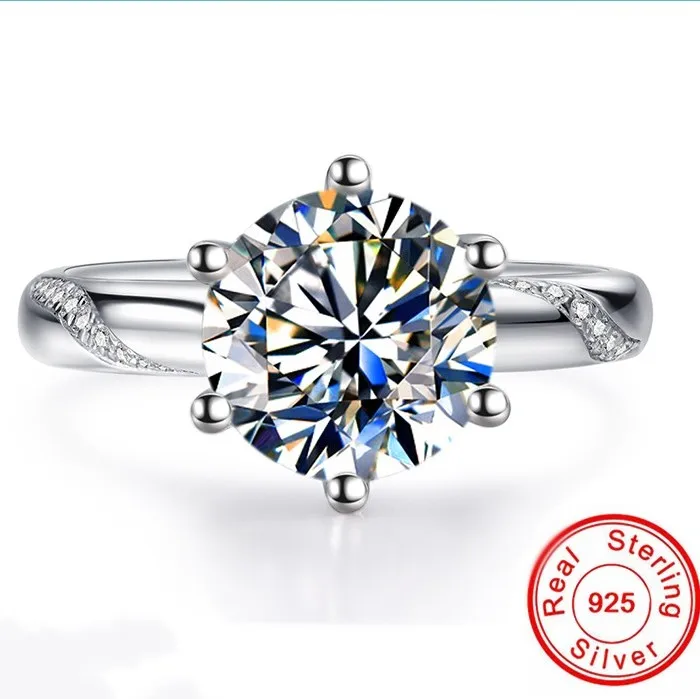 

Ручной работы 925 Solid серебряные кольца для женщин Роскошные ювелирные изделия Стиль 1ct с искусственным бриллиантом изысканные ювелирные изд...