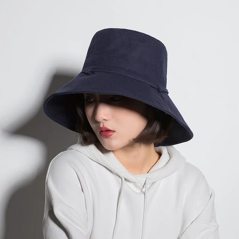 

Summer Fisherman Hat Female Pure Color Foldable Casual Bucket Cap Women Outdoor Sunscreen Sunshade Bowknot Fisher Hats H7355
