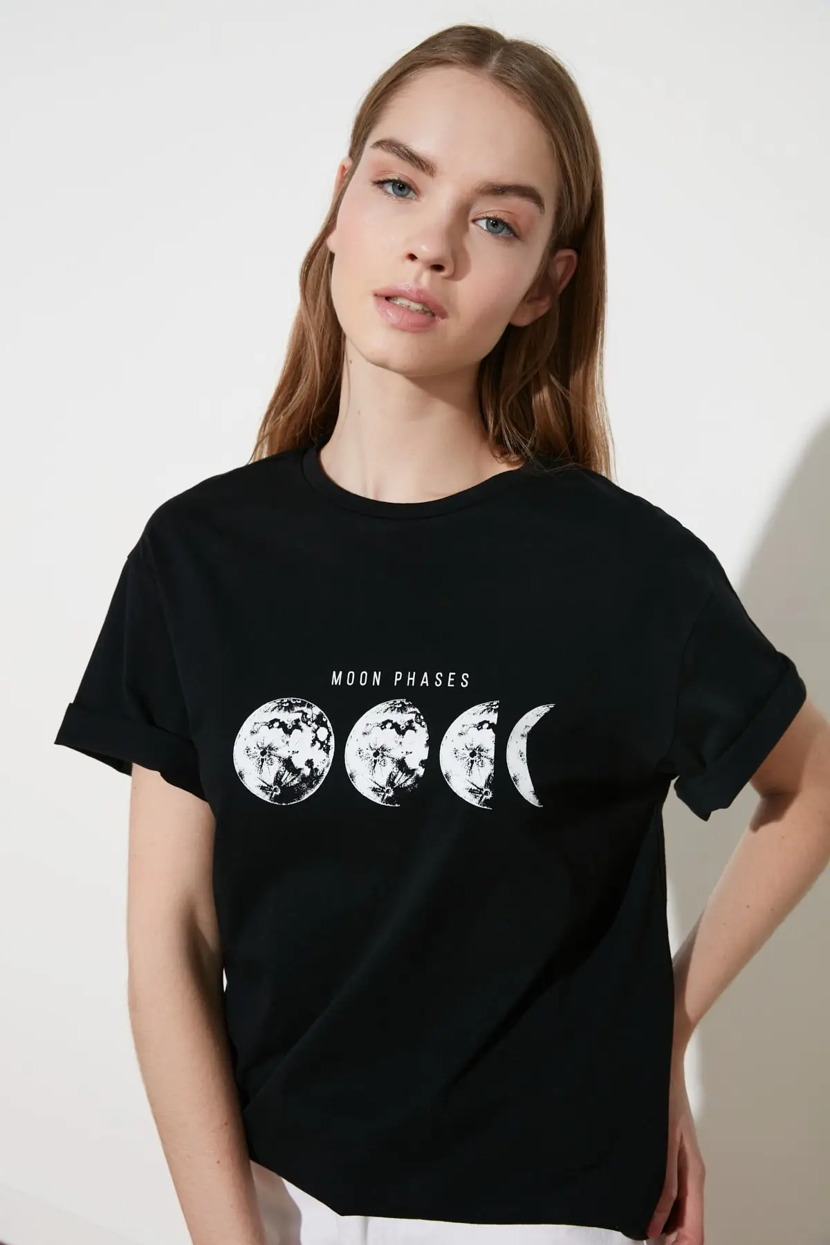

Trendyol Printed Boyfriend Knitted T-Shirt TWOSS20TS0245