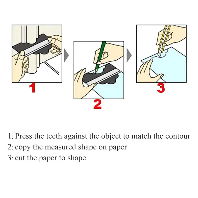 

Standard Wood Marking Tool Contour Gauge Plastic Copy Contour Gauges Tiling Laminate Tiles Tools Profile New Measuring Tools