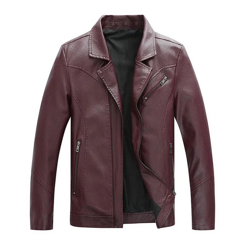 Men Brand Casual Motorcycle Leather Jacket Coat PU Jackets Jaqueta De Couro Masculina Coats | Мужская одежда