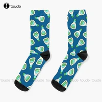 ranch salad dressing bottle blue socks cartoon socks personalized custom unisex adult teen youth socks 360%c2%b0 digital print