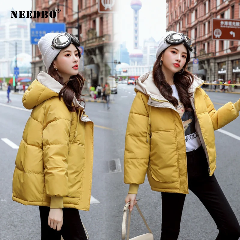 NEEDBO Winter Jacket Women 2020 Hooded Parka Mujer Padded Puffer Jacket Women Winter Coat Warm Plus Size Casual Casaco Outwear