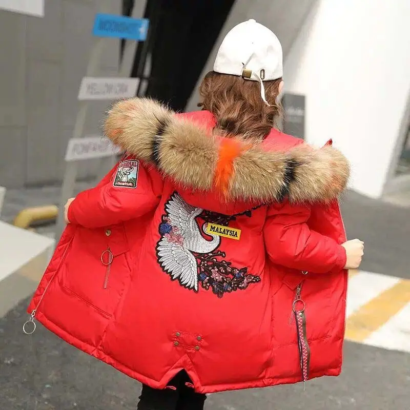 Куртка для девочек осенне зимнее теплое хлопковое пальто Модное детское с