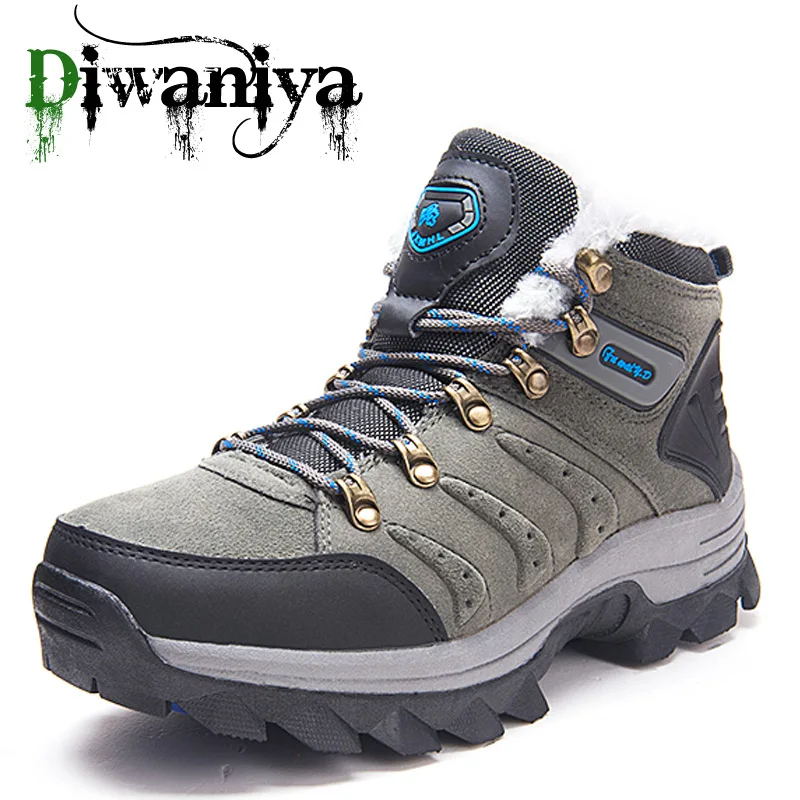 

Diwaniya Winter Outdoor Hiking Shoes For Men Climbing Mountaineer Sneakers Men's Non-slip Camping Shoes Upstream Tactical Shoes