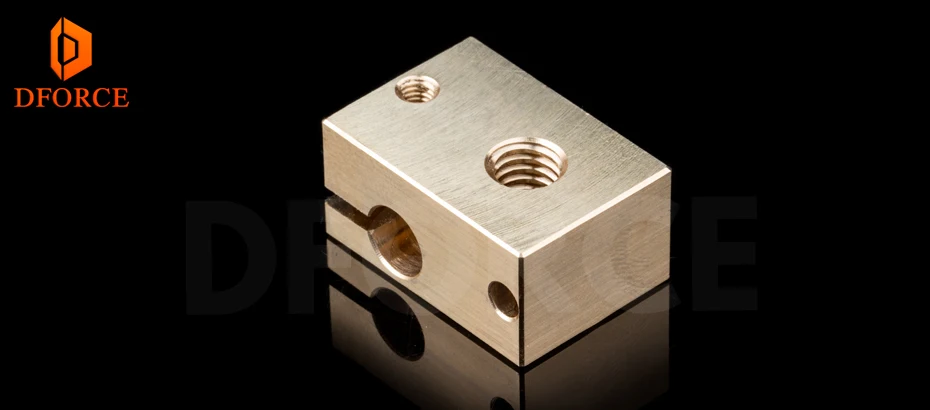 DFORCE 1 шт. медный нагревательный прибор блок для E3D copper hotend для 3D принтера высокая температура для закаленной стали V6 сопла