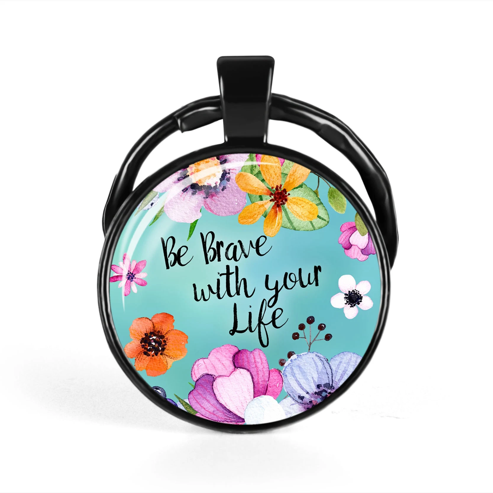 Модные Библейские стихи пословицы черное дно цветочный узор брелок стеклянный