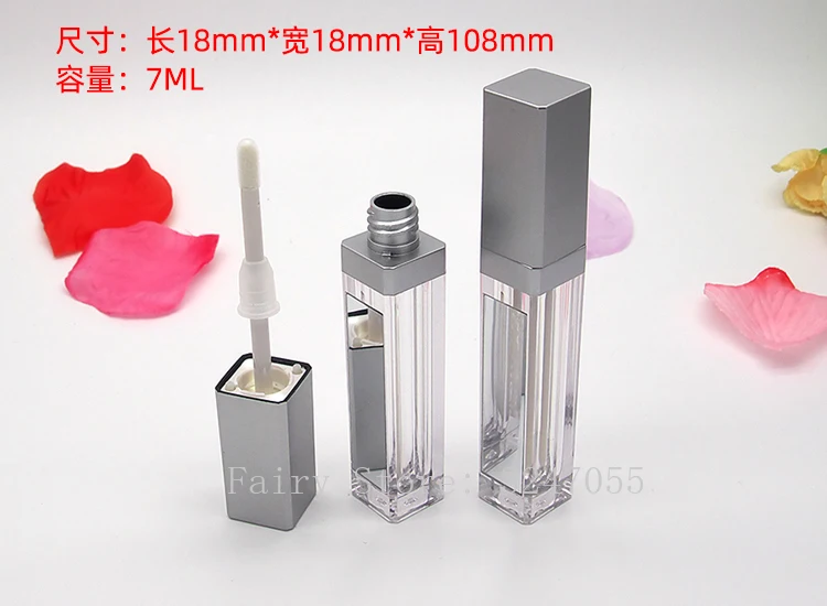 7 мл макияж Сделай Сам бутылка для блеска губ пустая Серебряная квадратная трубка