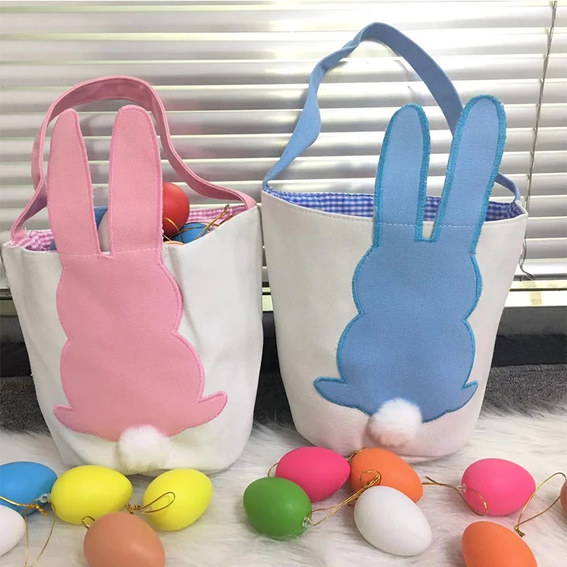 3x sac d'oeufs de Pâques lapin oreille shopping fourre-tout sac à main enfants 