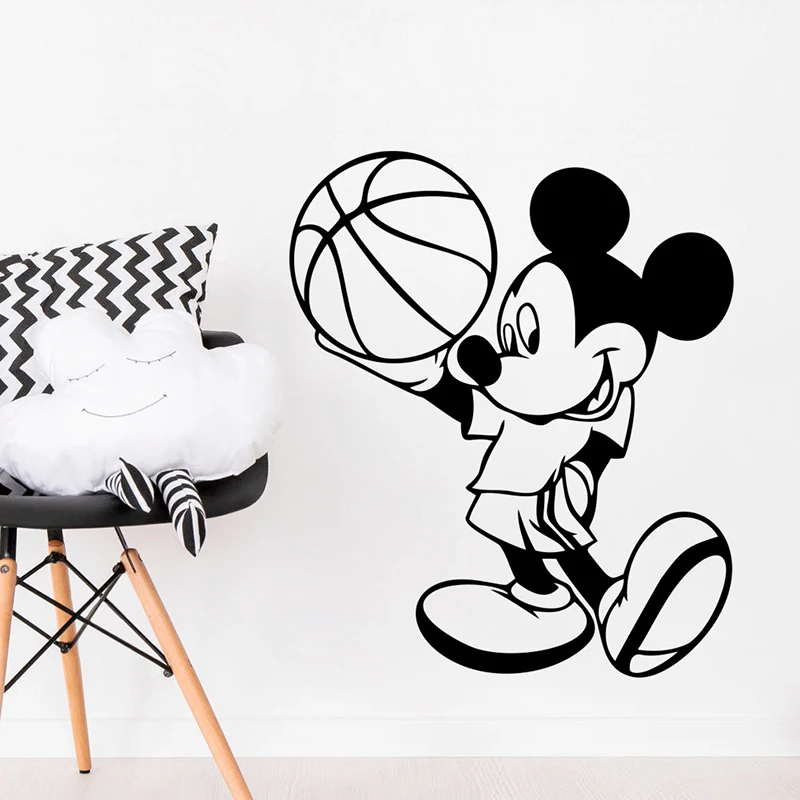 Disney Mickey Mouse Play баскетбол виниловая настенная наклейка для детской комнаты