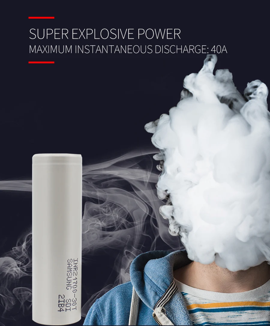 1 шт. для samsung INR21700-30T 30T 21700 3000mah 35A 3,7 V аккумуляторная батарея с плоским верхом PK NCR21700A