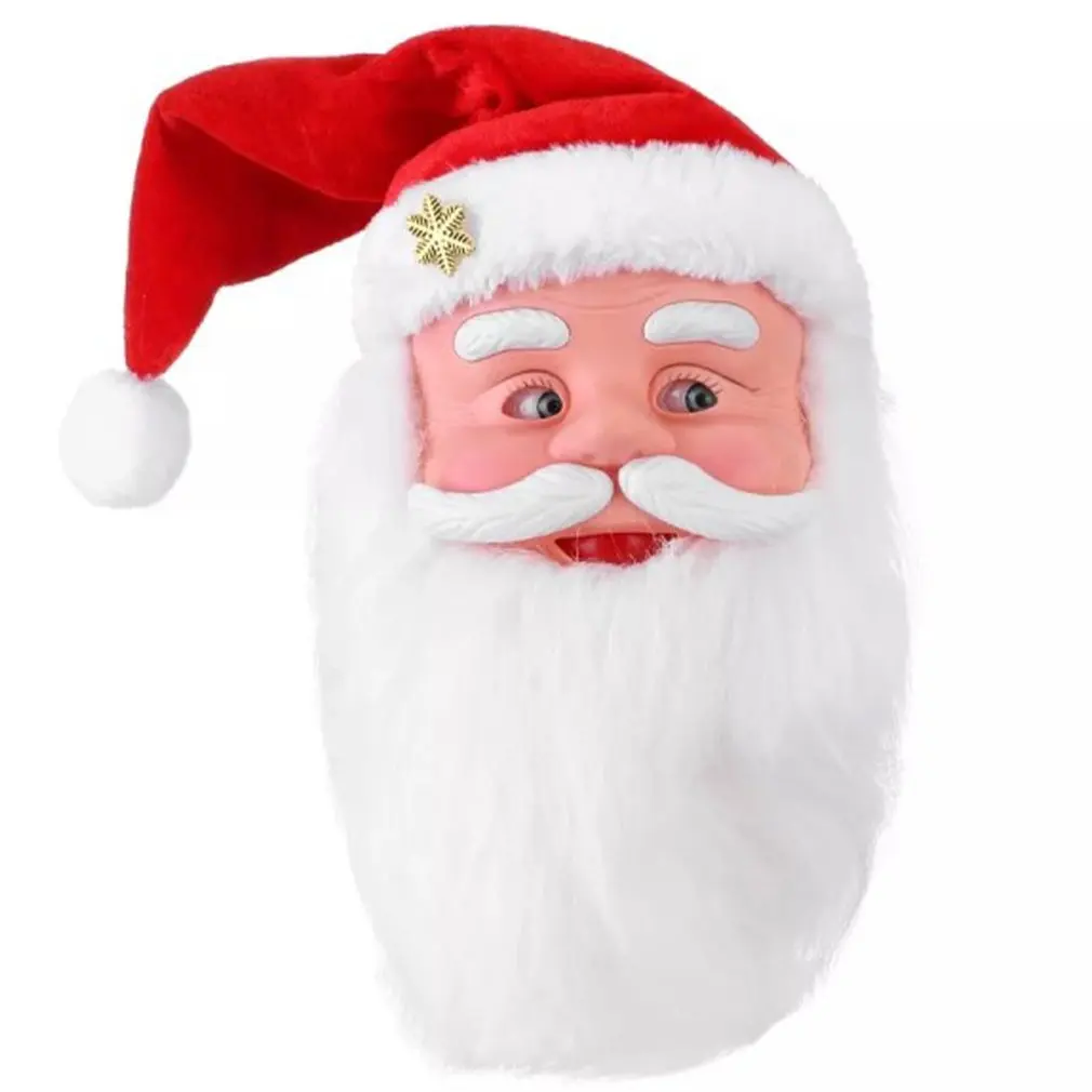 

Рождественские украшения для дома электрические говорящие и пения головы Санта Клауса 2022 Новогодние Детские Подарочные игрушки