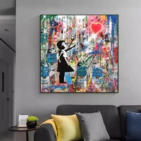 banksy balloon girl 100 hand painted canvas oil painting graffiti large modern pop art not print large wall art canvas painting