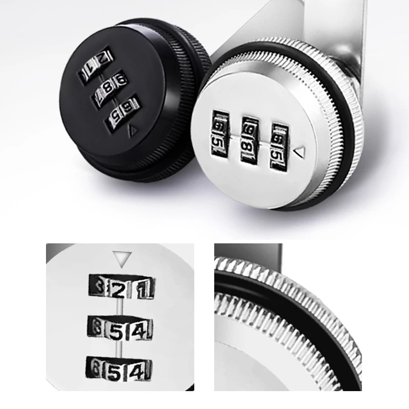 

3x Cabinet Drawer Locker Keyless Lock 3 Digit Combination Lock Cam Lock Security Anti-theft Combination Code Number Lock Drawer