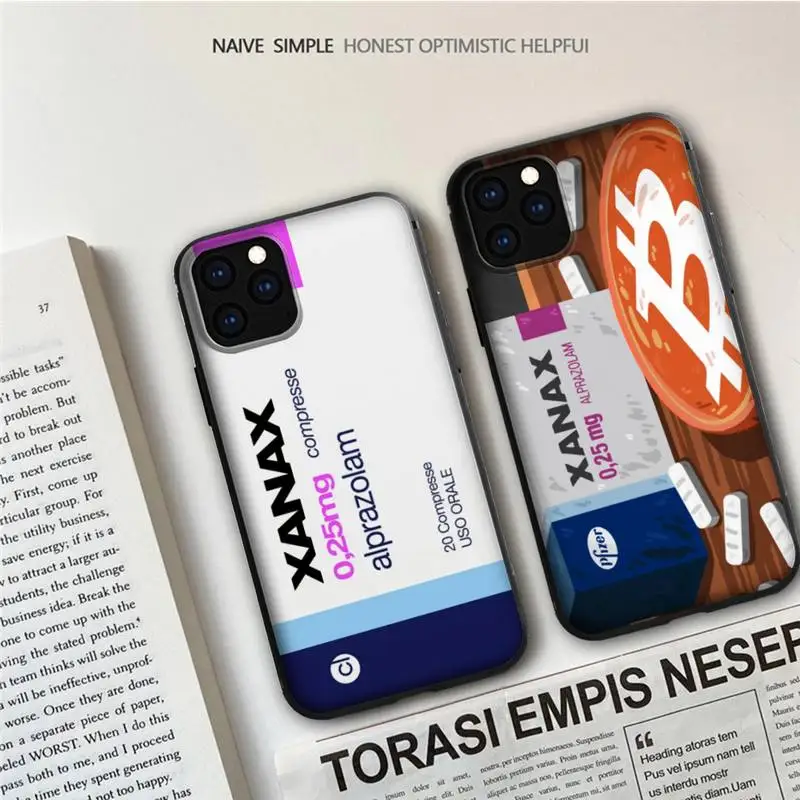 

XANAXS Pill Pattern Phone Case For iPhone 13 11 12 Pro XS MAX mini 8 7 6 6s Plus X 2020 XR 13 Pro Phone covers