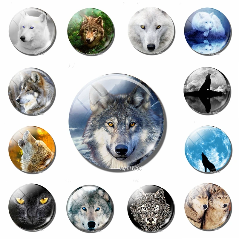 1 шт. магнит на холодильник с изображением волка в Луне|fridge magnet|magnet glassfridge magnet glass |