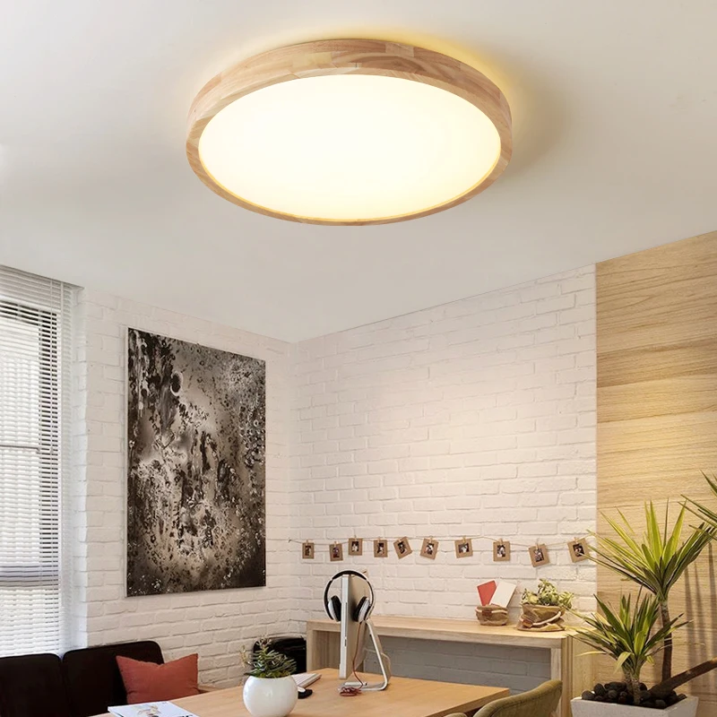 

Home Ultra-thin wood ceiling lamp for Corridor Balcony living room Surface Mounted 7 cm thicker LED ceiling light bedroom decor