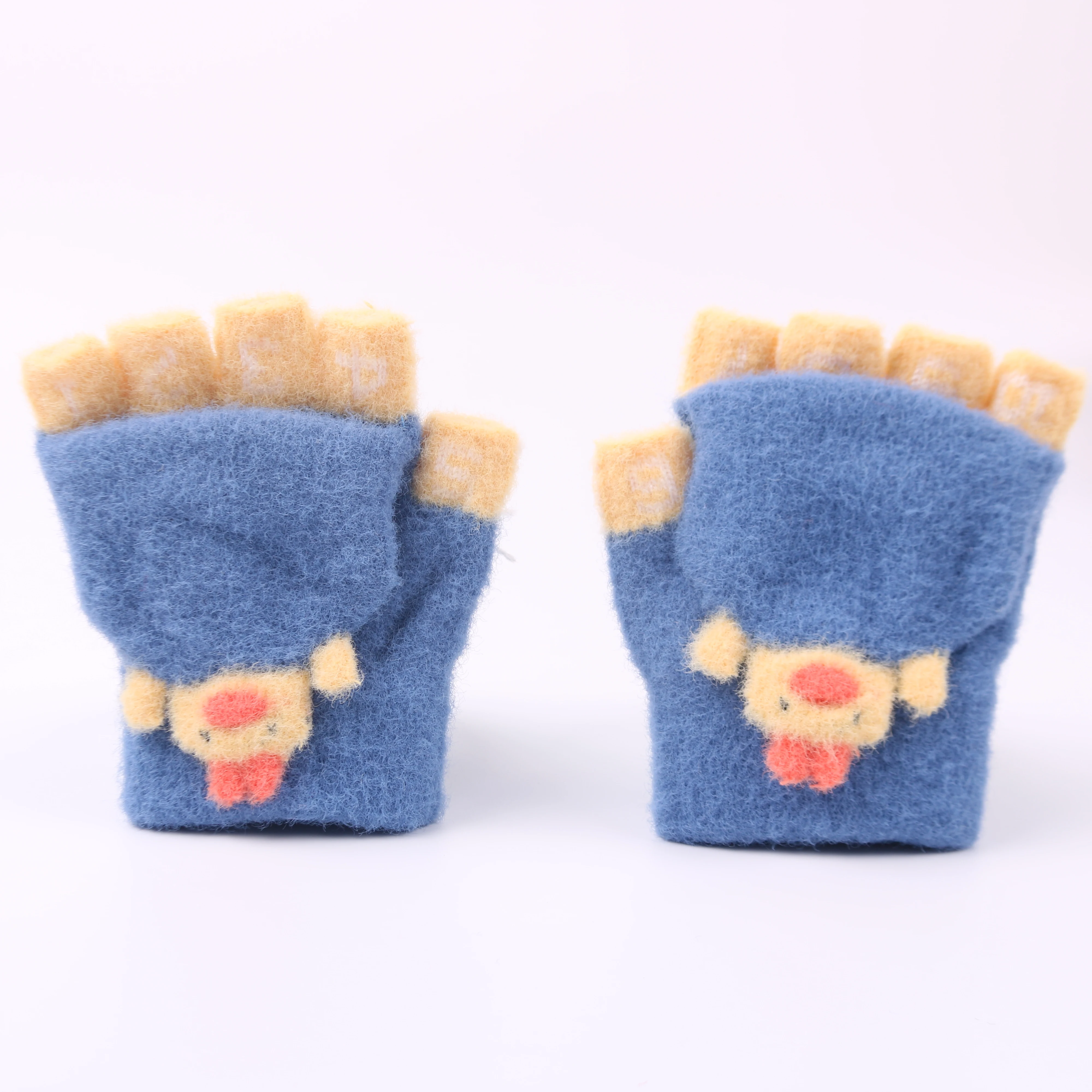 

Wholesale Winter Gloves Women Warm Thicken Knit Mittens Half Finger Girls luvas