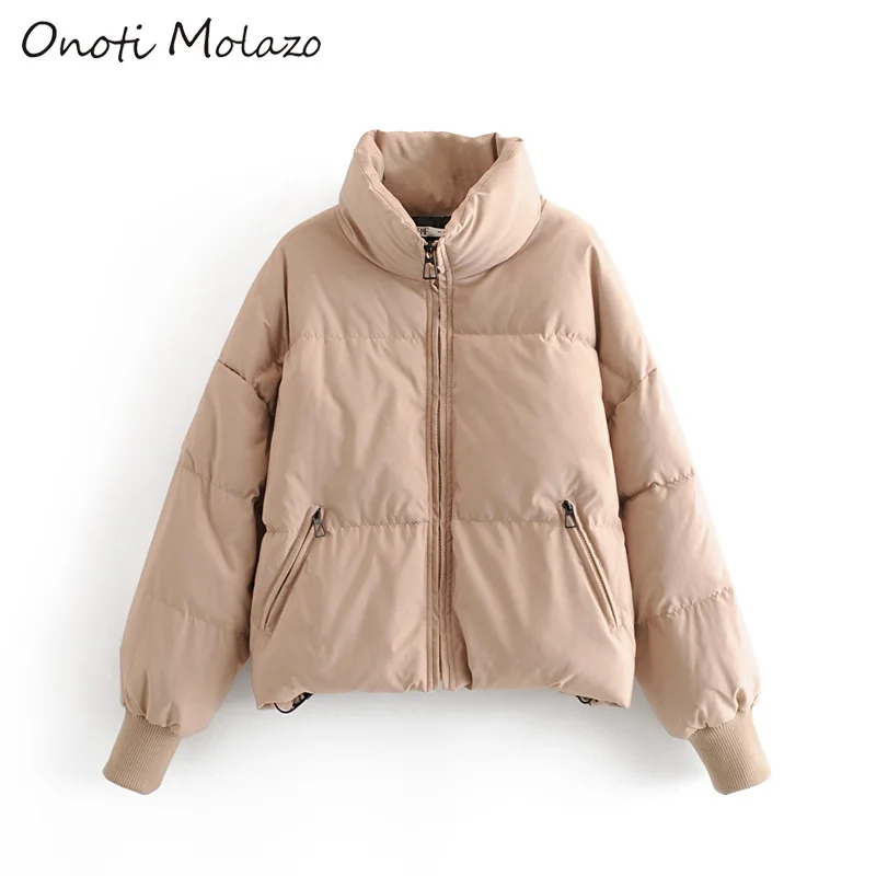 Khaki Onoti Molazo, Женское пальто, куртки, повседневные, толстые, зимние, на молнии, модные, с карманами, для девушек, шикарные, модные куртки, пальто для женщин,, новинка - Цвет: Khaki