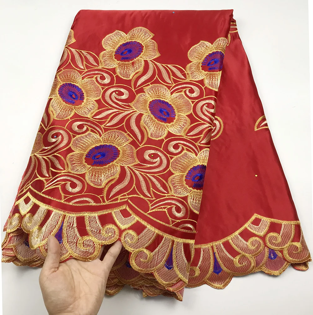 

Latest african lace fabric 2020 high quality embroidered african george lace fabric 5yards nigerian lace fabric for dress A04