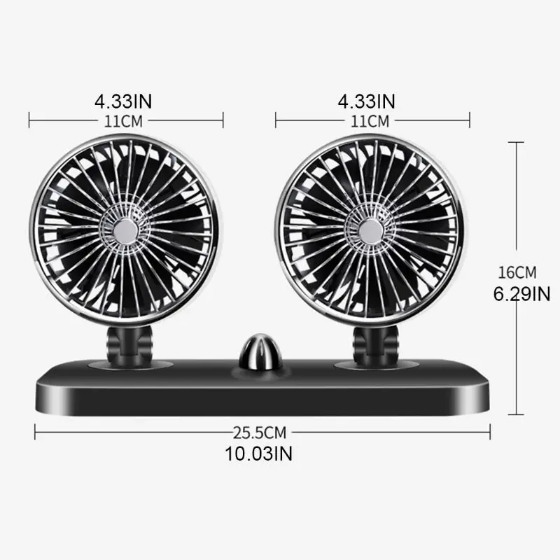 

Double-headed Cooling Electric Car Fan 12V/24V Auto Powerful High-wind Multipurpose Premium Quality Automobile Cooling Air Tool