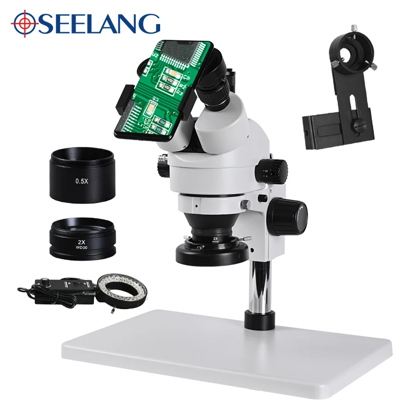 Zoom 3 5 90X HD стерео смартфон большой верстак тринокулярный микроскоп пайка PCB