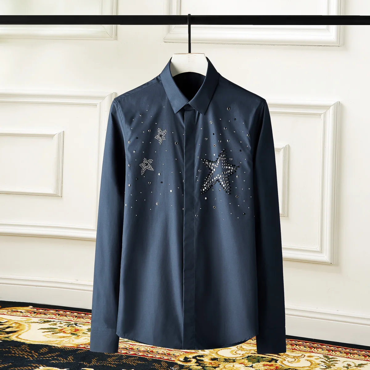 

Рубашка мужская с длинным рукавом, хлопок, Размеры M, L, XL, XXL, XXXL, 4XL, весна