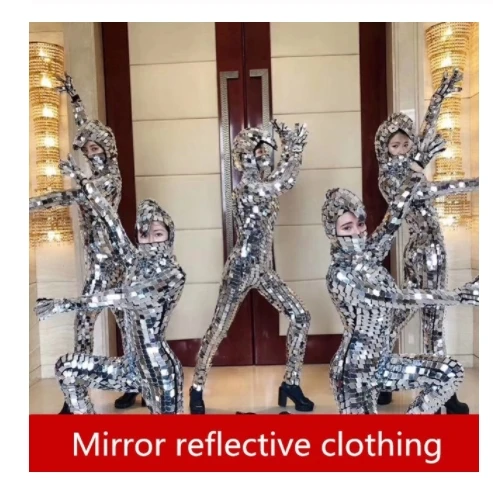 

Party Show Elastic Mirror Costume Eyeglass Costume Cosplay mechanical dance props Mirror reflective costume