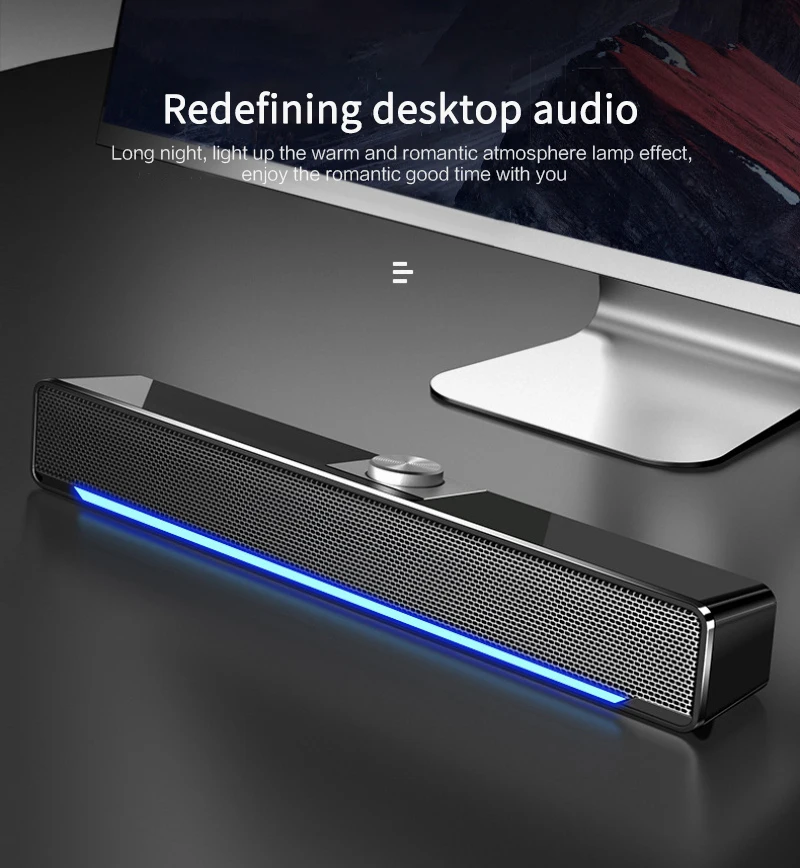 

USB Bluetooth Speaker Wired Computer Speaker Bass Stereo Powerful Music Player Subwoofer For PC Laptop Portable Bluetooth Player
