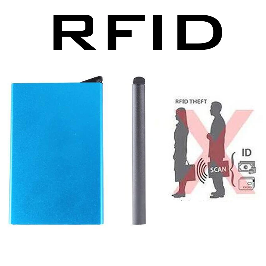Кошелек мужской с RFID-картой и защитой забавный тонкий металлический держатель