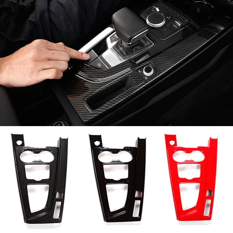 

For AUDI A4L A5 2017 2018 2019 LHD Car Central Console Gear Shift Panel Cover Sticker ABS Car Styling Accessory New